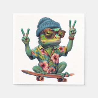 Grappig Chameleon Design voor Wildlife Lovers Servet