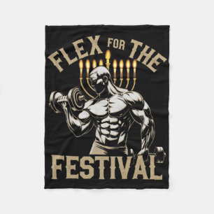 Grappig Chanoeka Joodse Gym Workout Flex Festival Fleece Deken