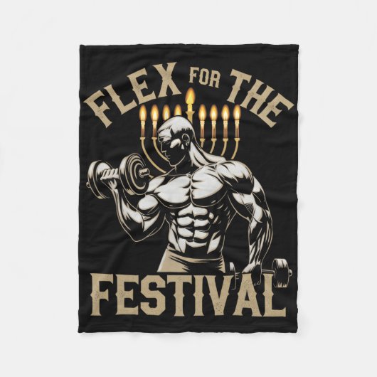 Grappig Chanoeka Joodse Gym Workout Flex Festival Fleece Deken (Voorkant)