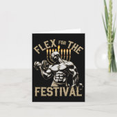 Grappig Chanoeka Joodse Gym Workout Flex Festival Kaart (Voorkant)