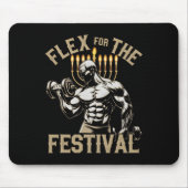 Grappig Chanoeka Joodse Gym Workout Flex Festival Muismat (Voorkant)
