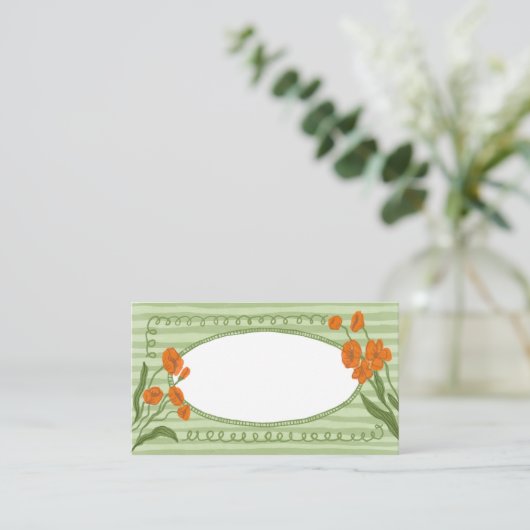 Grappig Charmant Groen Sinaasappel Tuinfeest Plaatskaartje (Staand voorkant)