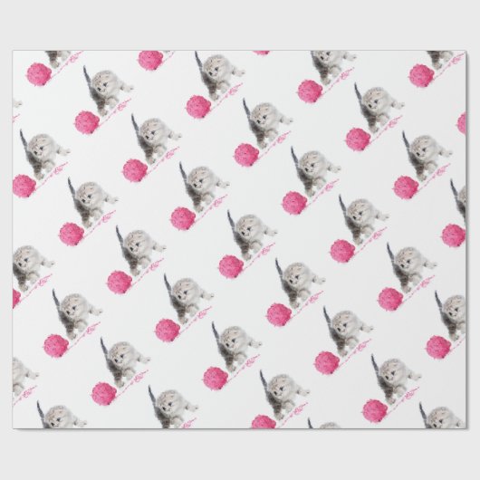 Grappig chaton Low Poly Cadeaupapier (Vlak)
