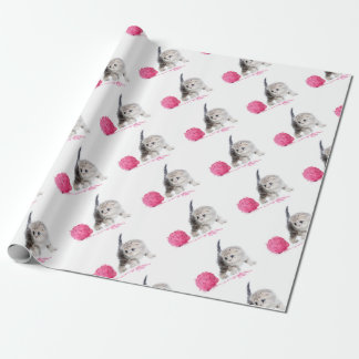 Grappig chaton Low Poly Cadeaupapier