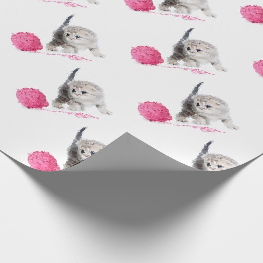 Grappig chaton Low Poly Cadeaupapier (Hoek)