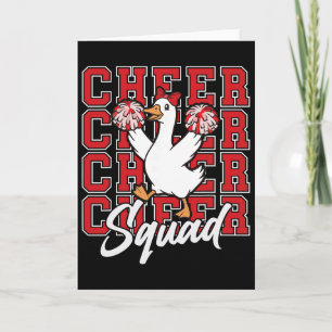 Grappig Cheer Squad Goose Rode Coquette Strik Spor Kaart