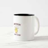 Grappig Chef Chicken T-shirt - 'Ik heb stabiliteit Tweekleurige Koffiemok (Voorkant rechts)