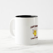 Grappig Chef Chicken T-shirt - 'Ik heb stabiliteit Tweekleurige Koffiemok (Voorkant links)
