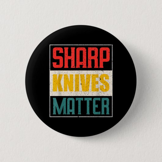 Grappig chefmes van scherpe messen voor chefs ronde button 5,7 cm (Voorkant)