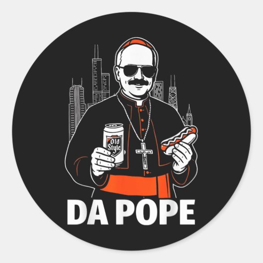 Grappig Chicago Paus Leo XIV Graphic Ronde Sticker (Voorkant)