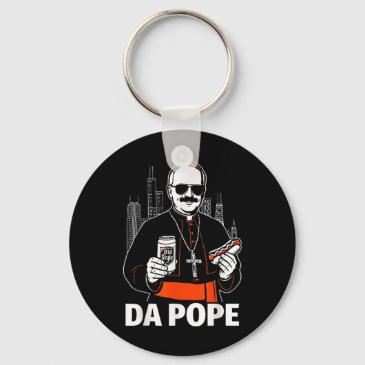 Grappig Chicago Paus Leo XIV Graphic Sleutelhanger (Voorkant)