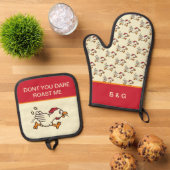 grappig chicken gezegde ovenwant & pannenlap set (Top down)