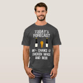 Grappig Chicken Wing Fan Todays Voorspellen bier T-shirt (Voorkant volledig)