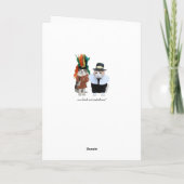 Grappig Chief en Pilgrim Cat Lover Thanksgiving Feestdagen Kaart (Achterkant)