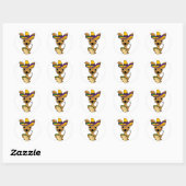 Grappig Chihuahua eten Taco Cartoon Ronde Sticker (Vel)