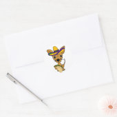Grappig Chihuahua eten Taco Cartoon Ronde Sticker (Envelop)