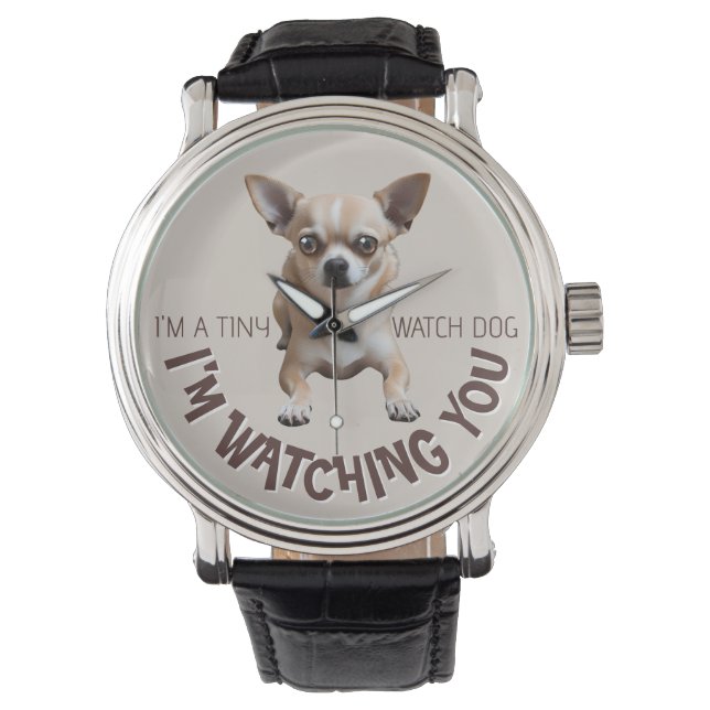 Grappig Chihuahua Horloge Hond Horloge (Voorkant)