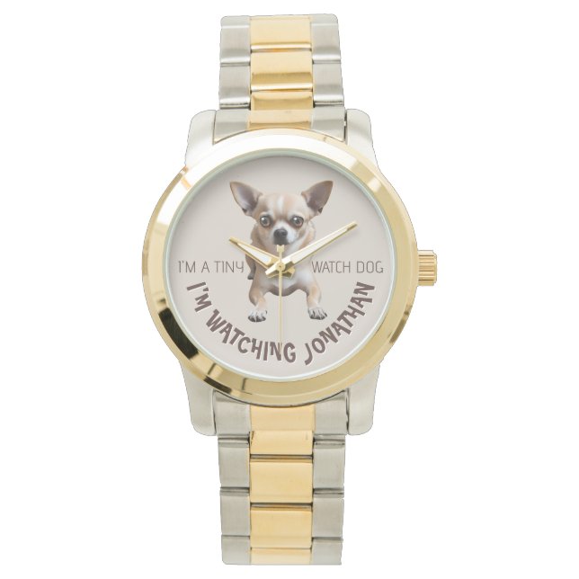 Grappig Chihuahua Horloge Hond Horloge (Voorkant)