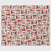 Grappig Chihuahua Kerstpatroon Cadeaupapier (Vlak)