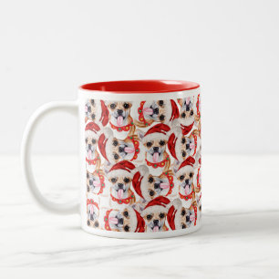 Grappig Chihuahua Kerstpatroon Tweekleurige Koffiemok
