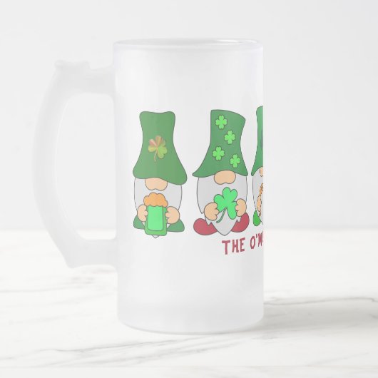 Grappig Chillen met Mijn Gnomies St. Patricksdag Matglas Bierpul (Links)
