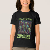 Grappig chillen met mijn zombies Tri-Blend shirt (Voorkant)