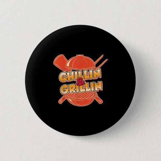 Grappig Chillin en Grillin Vlees Brisket BB Ronde Button 5,7 Cm (Voorkant)