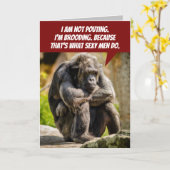 Grappig Chimpansee pouting, want het is een Man di Kaart (Gele Bloem)