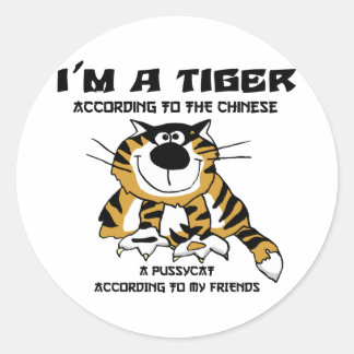 Grappig Chinees Zodiac Tiger Gift Ronde Sticker