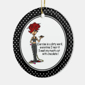 Grappig Chocolade Humor Kerst Ornament (Links)