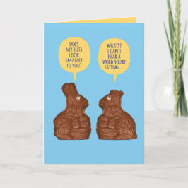 Grappig chocolade-paashaas met bruinkool kaart