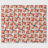 Grappig Chow Chow Kerstpatroon Cadeaupapier (Vlak)