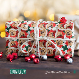 Grappig Chow Chow Kerstpatroon Cadeaupapier