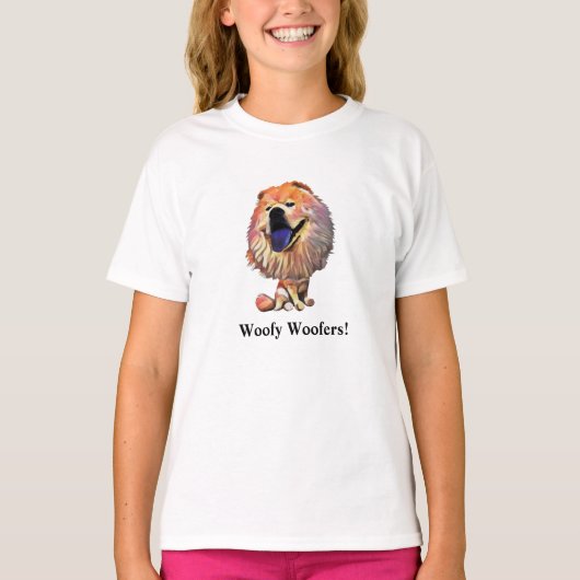 Grappig Chow Hond Meisjes T-shirt (Voorkant)