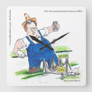 Grappig Chris Christie op de muur Vierkante Klok