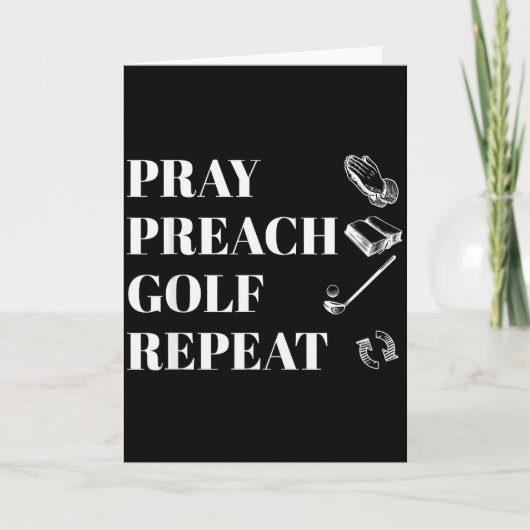 Grappig christelijk bidden preken golf herhalen do kaart (Voorkant)