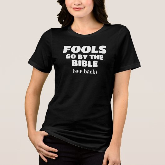 Grappig Christelijk Bijbelcitaat Tri-Blend Shirt (Voorkant)