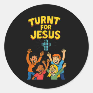Grappig Christelijk Geloof Feest Loftuiting Aanges Ronde Sticker