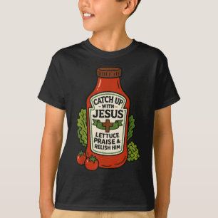 Grappig christelijk geloof Ketchup grapje Bijblijv T-shirt