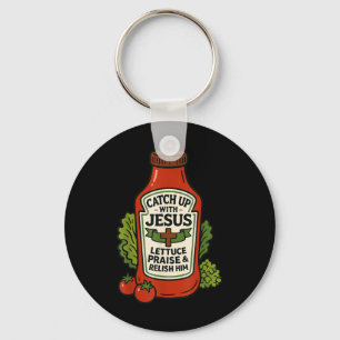 Grappig christelijk geloof Ketchup Grappige uitspr Sleutelhanger