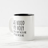 Grappig Christelijk Jesus Half Hood Half Holy Scri Tweekleurige Koffiemok (Voorkant links)