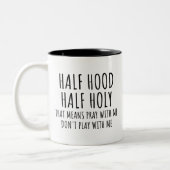 Grappig Christelijk Jesus Half Hood Half Holy Scri Tweekleurige Koffiemok (Links)