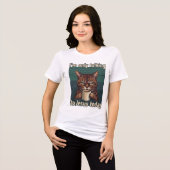 Grappig Christelijk Kat Cafeïne Stemming Grafisch Tri-Blend Shirt (Voorkant volledig)