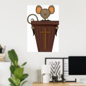 Grappig christelijk kerk muis karakter poster (Thuiskantoor)