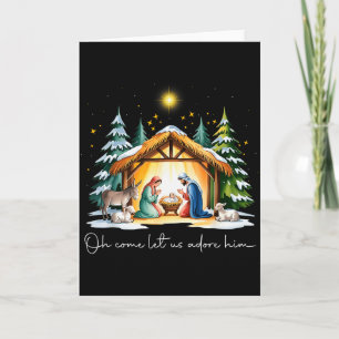 Grappig christelijk kerst Jezus O komt laat ons aa Kaart