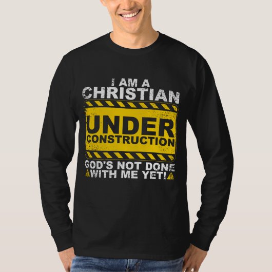 Grappig christelijk onder constructie geschenk kat t-shirt (Voorkant)