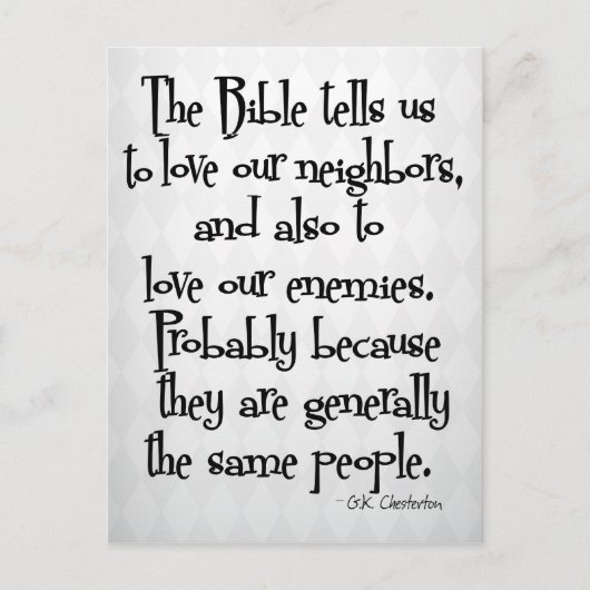 Grappig Christelijk Religieuze Citaat GK Chesterto Briefkaart (Voorkant)