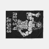 Grappig Christelijk Reps 4 Jesus Funny Workout Bod Fleece Deken (Voorkant (Horizontaal))