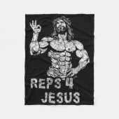 Grappig Christelijk Reps 4 Jesus Funny Workout Bod Fleece Deken (Voorkant)