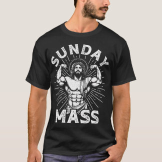 Grappig Christelijk Zondag Mass Bodybuilder Gym Je T-shirt